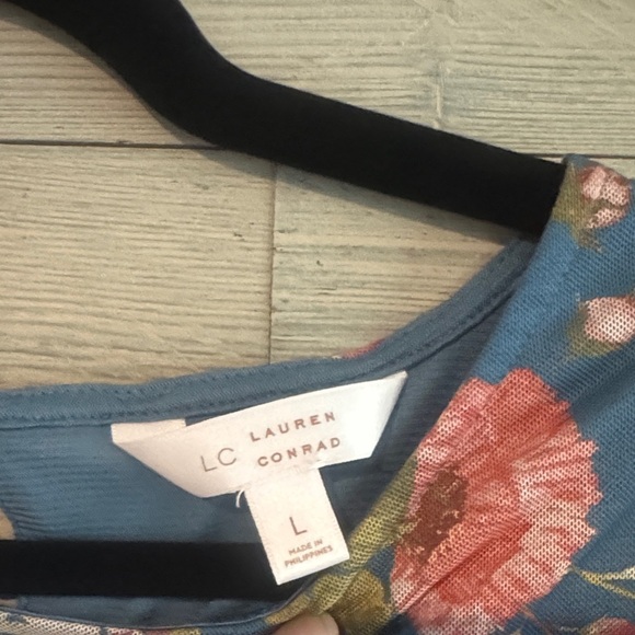 LC Lauren Conrad Floral Layered Blouse - Blue and Pink - Picture 2 of 6